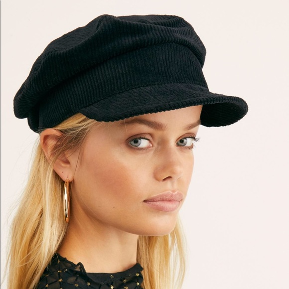 Free People Accessories - FREE PEOPLE ALL BLACK LIEUTENANT CAP